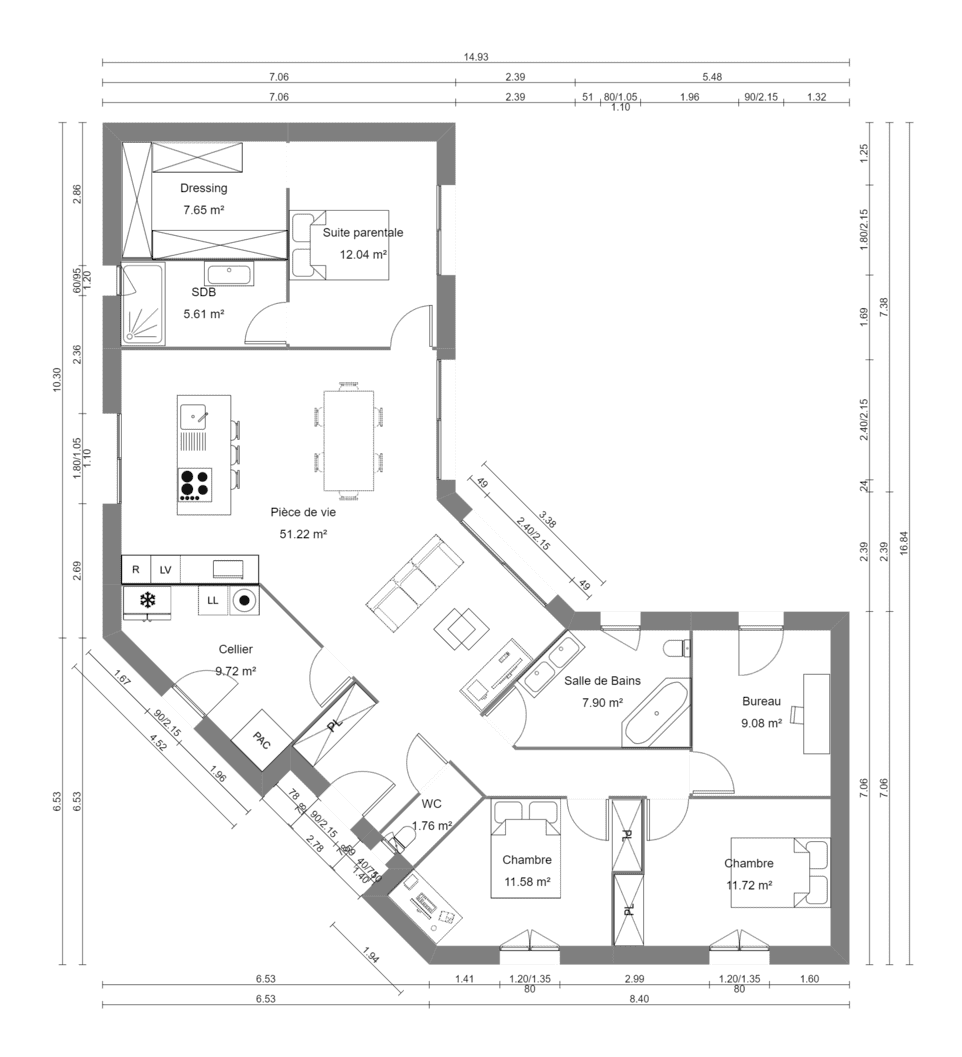 Plan de maison modèle Jouannet