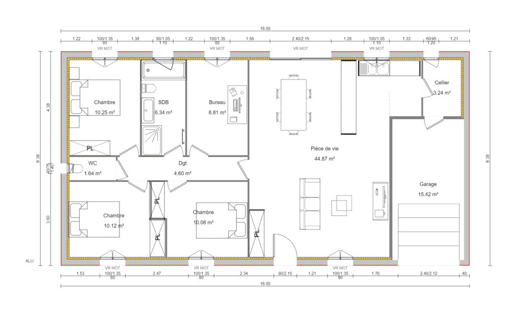 Plan de maison modèle 203