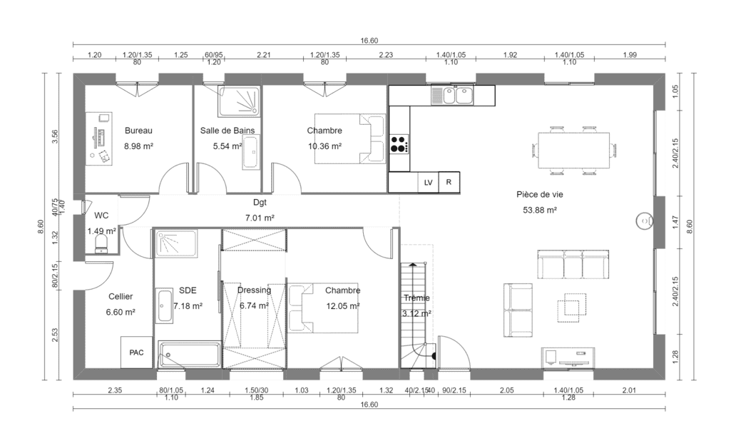 Plan de maison modèle Chateigner