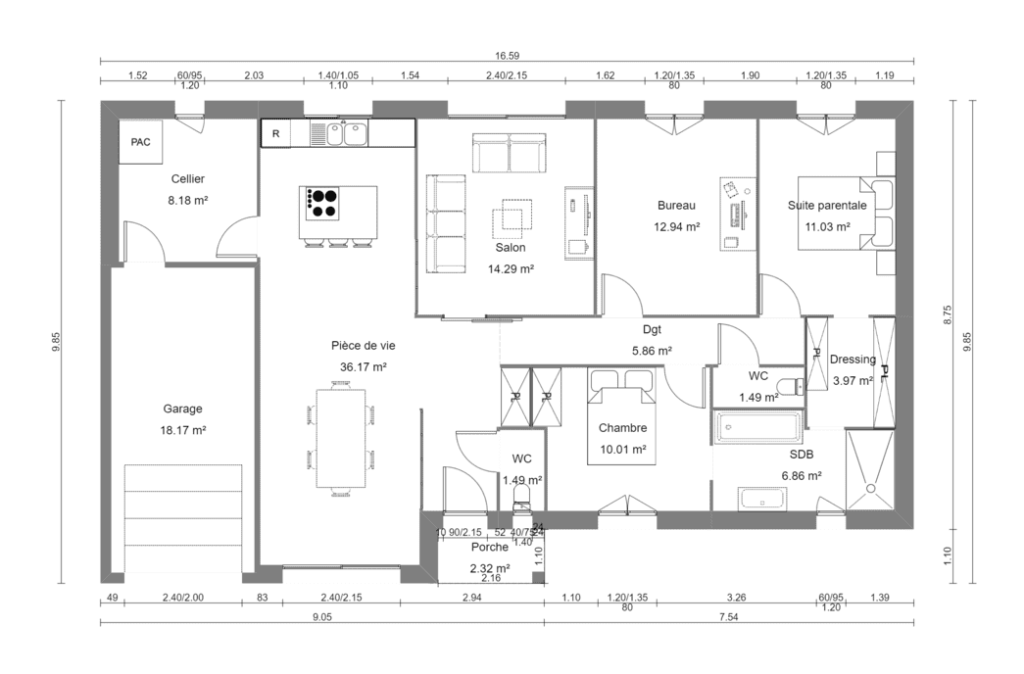 Plan de maison modèle Locciola