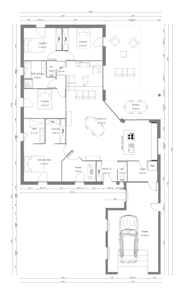 Plan de maison modèle Rochoux