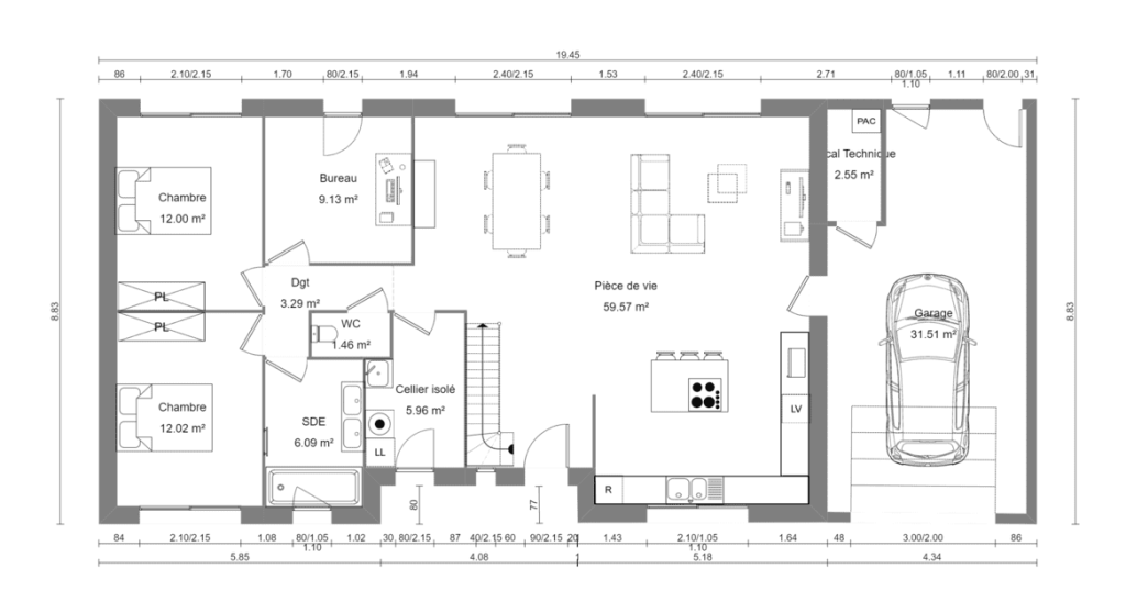 Plan de maison modèle Watissee